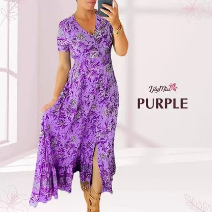 🔥 Printemps 2025 Nouveautés 🔥Robe à motif floral et décolleté en V