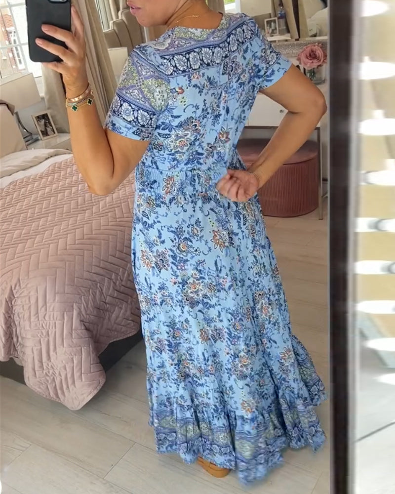 🔥 Printemps 2025 Nouveautés 🔥Robe à motif floral et décolleté en V