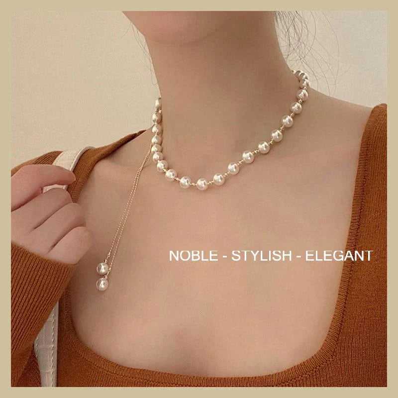 📿Collier de perles élégant et réglable avec cordon de serrage