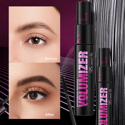 Mascara à double usage pour cils longs et épais