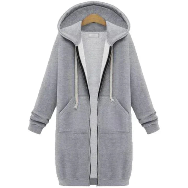 Sweat-shirt à capuche long pour femme