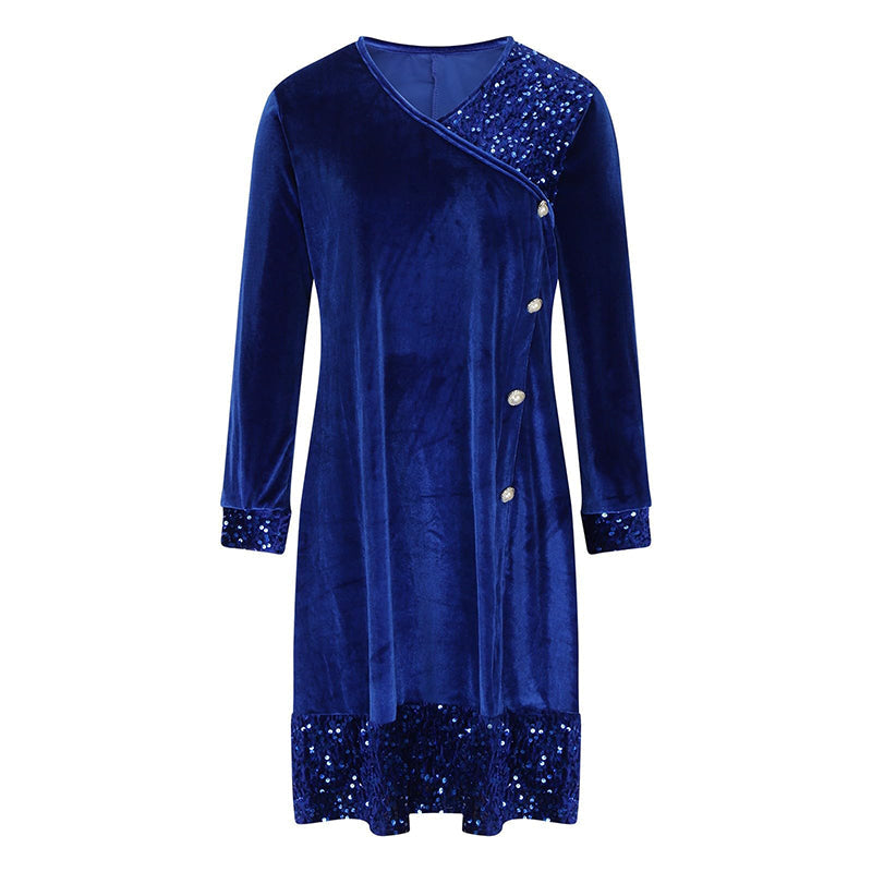 🎄Réduction de Noël 50%👗Arany velours robes automne/hiver pour femmes