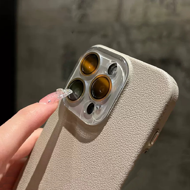 📱Coque de téléphone minimaliste en cuir texturé pour iPhone 16-12