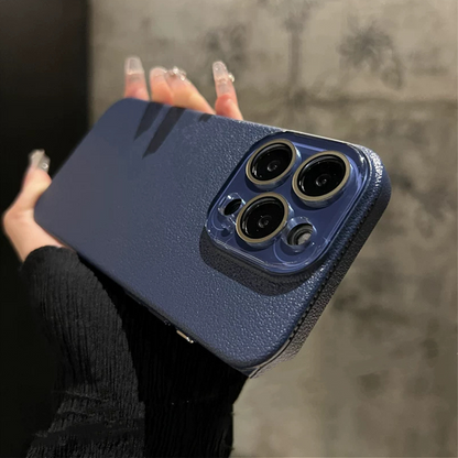 📱Coque de téléphone minimaliste en cuir texturé pour iPhone 16-12