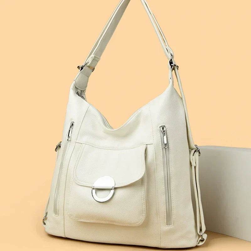 Sac convertible élégant en cuir PU pour femme avec plusieurs poches