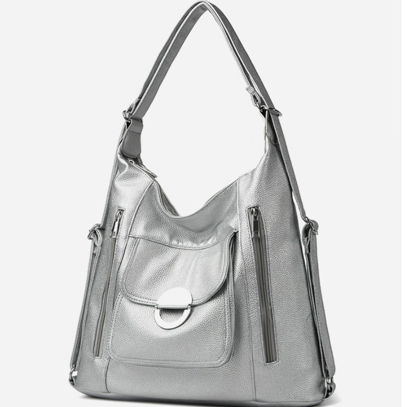 Sac convertible élégant en cuir PU pour femme avec plusieurs poches