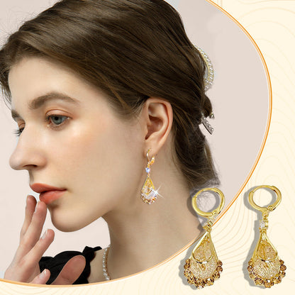 Boucles d'oreilles en forme de larme plaquées or pour femme