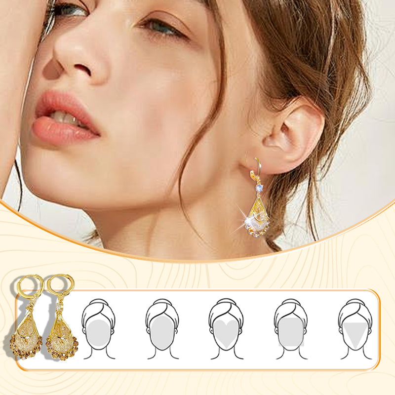 Boucles d'oreilles en forme de larme plaquées or pour femme