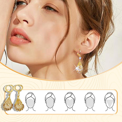 Boucles d'oreilles en forme de larme plaquées or pour femme